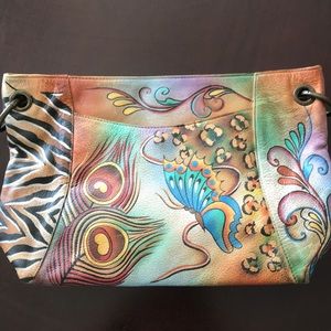 ANUSCHKA Genuine Leather Hand Painted Purse